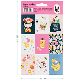 Наклейки бумажные MESHU "Art dream", 12*21см, 9 наклеек, европодвес фото Наклейки бумажные MESHU "Art dream", 12*21см, 9 наклеек, европодвес