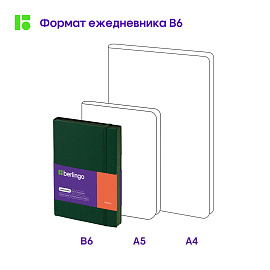 Ежедневник недатированный, В6, 136л., кожзам, Berlingo "Western", с резинкой, зеленый фото Ежедневник недатированный, В6, 136л., кожзам, Berlingo "Western", с резинкой, зеленый