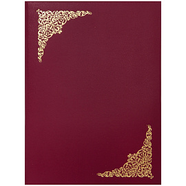 Папка адресная "Виньетка" OfficeSpace, А4, бумвинил, бордовый, инд. упаковка