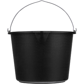 Ведро строительное Сибртех 20 л пластик чёрное (сливной носик, с мерной шкалой)