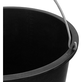 Ведро строительное Сибртех 20 л пластик чёрное (сливной носик, с мерной шкалой)