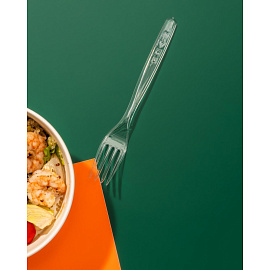 Вилка одноразовая Комус Бюджет прозрачная 180 мм (50 штук в упаковке)