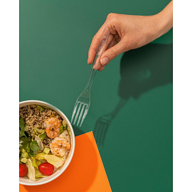 Вилка одноразовая Комус Бюджет прозрачная 180 мм (50 штук в упаковке)