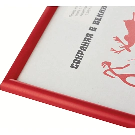 Рамка А4 21x30 см пластиковый багет 14 мм красная