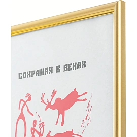 Рамка А4 21x30 см пластиковый багет 14 мм золотистая