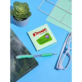 Стикеры Комус 76x76 мм пастельные салатовые (1 блок на 100 листов)