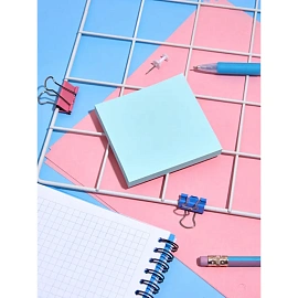 Стикеры Комус 76x76 мм пастельные голубые (1 блок на 100 листов)