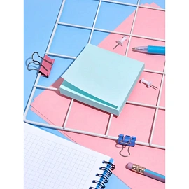 Стикеры Комус 76x76 мм пастельные голубые (1 блок на 100 листов)