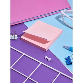 Стикеры Комус 76x76 мм пастельные розовые (1 блок на 100 листов)