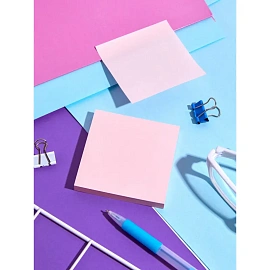 Стикеры Комус 76x76 мм пастельные розовые (1 блок на 100 листов)