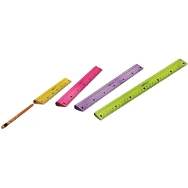 Линейка Y-plus 4в1 20 см пластиковая прозрачная