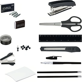 Набор канцелярский Attache пластиковый 16 предметов черный