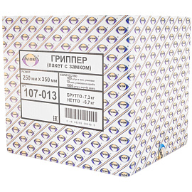 Пакет с замком zip-lock ПВД прозрачный 25x35 см 35 мкм (100 штук в упаковке)