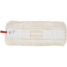 Насадка МОП для швабры-флаундера (плоской) Luscan Дуэт микрофибра/хлопок 40x11 см белая/бежевая