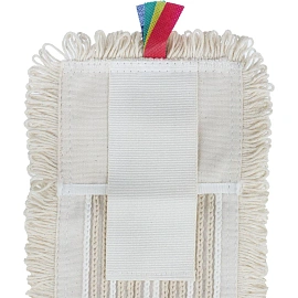 Насадка МОП для швабры-флаундера (плоской) Luscan Дуэт микрофибра/хлопок 40x11 см белая/бежевая