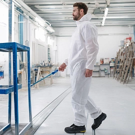 Комбинезон одноразовый с капюшоном Delta Plus DT215 белый 50 г/кв.м (размер 48-50, L, DT215GT)