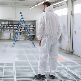 Комбинезон одноразовый с капюшоном Delta Plus DT215 белый 50 г/кв.м (размер 48-50, L, DT215GT)