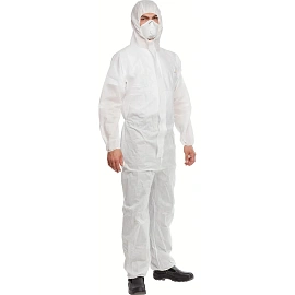 Комбинезон одноразовый с капюшоном Delta Plus DT215 белый 50 г/кв.м (размер 52-54, XL, DT215XG)