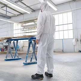 Комбинезон одноразовый с капюшоном Delta Plus DT215 белый 50 г/кв.м (размер 52-54, XL, DT215XG)