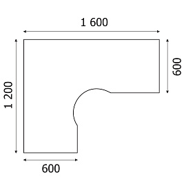 Стол угловой Imago СА-4Л левый (орех, 1600х1200х755 мм)