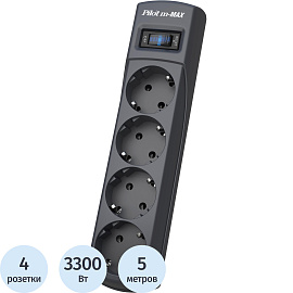 Сетевой фильтр ZIS Pilot m MAX на 4 розетки 5 метров фото Сетевой фильтр ZIS Pilot m MAX на 4 розетки 5 метров
