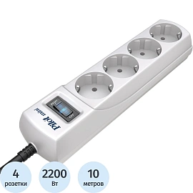 Сетевой фильтр ZIS Pilot mini на 4 розетки 10 метров