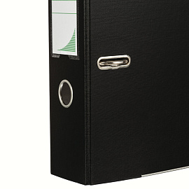 Папка-регистратор Комус Экономи 80 мм чёрная бумвинил/бумага с защитным уголком