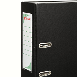 Папка-регистратор Комус Экономи 80 мм чёрная бумвинил/бумага с защитным уголком