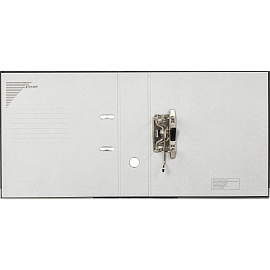 Папка-регистратор Комус Экономи 80 мм чёрная бумвинил/бумага с защитным уголком