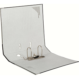 Папка-регистратор Комус Экономи 80 мм чёрная бумвинил/бумага с защитным уголком