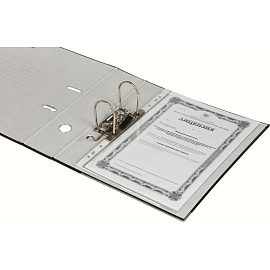 Папка-регистратор Комус Экономи 80 мм чёрная бумвинил/бумага с защитным уголком