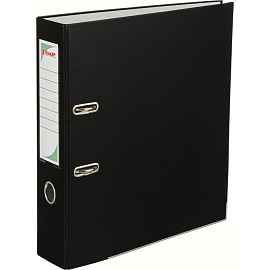 Папка-регистратор Комус Экономи 80 мм чёрная бумвинил/бумага с защитным уголком
