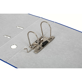 Папка-регистратор Комус Экономи 80 мм синяя бумвинил/бумага с защитным уголком