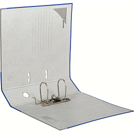 Папка-регистратор Комус Экономи 80 мм синяя бумвинил/бумага с защитным уголком