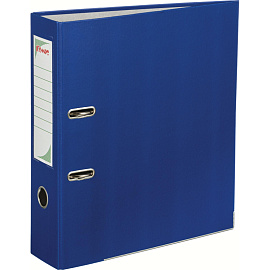 Папка-регистратор Комус Экономи 80 мм синяя бумвинил/бумага с защитным уголком