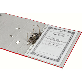 Папка-регистратор Комус Экономи 80 мм красная бумвинил/бумага