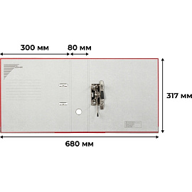 Папка-регистратор Комус Экономи 80 мм красная бумвинил/бумага