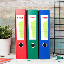 Папка-регистратор Комус Экономи 80 мм красная бумвинил/бумага