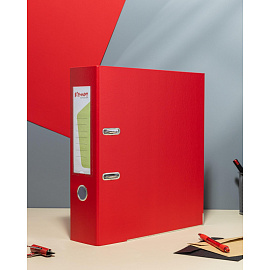 Папка-регистратор Комус Экономи 80 мм красная бумвинил/бумага