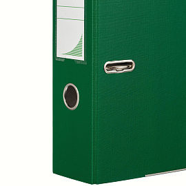 Папка-регистратор Комус Экономи 80 мм зеленая бумвинил/бумага