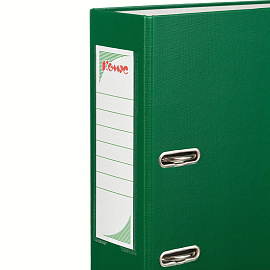 Папка-регистратор Комус Экономи 80 мм зеленая бумвинил/бумага