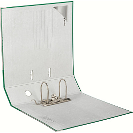 Папка-регистратор Комус Экономи 80 мм зеленая бумвинил/бумага