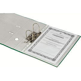 Папка-регистратор Комус Экономи 80 мм зеленая бумвинил/бумага