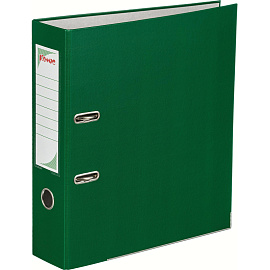 Папка-регистратор Комус Экономи 80 мм зеленая бумвинил/бумага