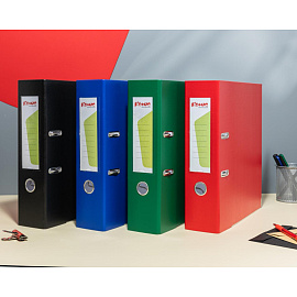 Папка-регистратор Комус Экономи 80 мм зеленая бумвинил/бумага