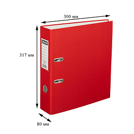 Папка-регистратор Attache Экономи 80 мм красная бумвинил/бумага