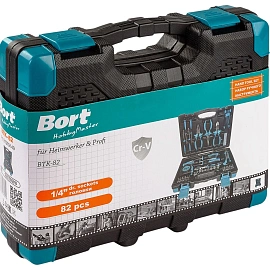 Набор инструмента универсальный Bort BTK-82 82 предмета (91279149) фото Набор инструмента универсальный Bort BTK-82 82 предмета (91279149)