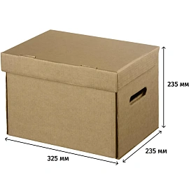 Короб архивный Т23 Делопроизводство 345х240х245 мм из гофрокартона