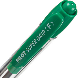 Ручка шариковая автоматическая Pilot BPGP-10R-F G Super grip зеленая (толщина линии 0.22 мм)