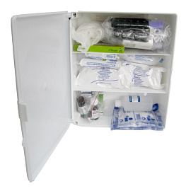 Аптечка первой помощи офисная ФЭСТ № 5.4 (пластиковый шкаф, с наполнением)